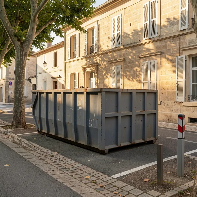 Illustration pour autorisation de voirie pour poser une benne à nîmes : guide 2026