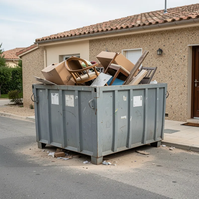 Benne de 15m3 en location pour un débarras de maison