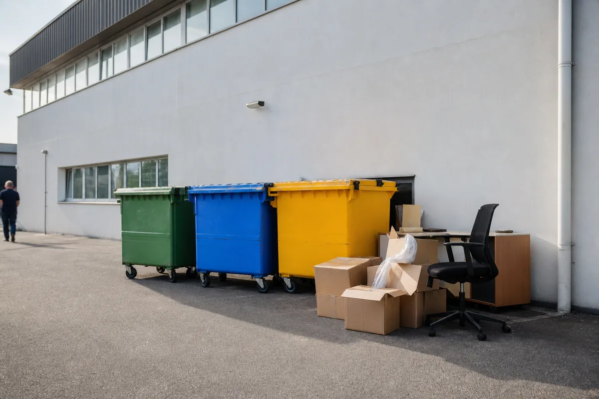 Illustration pour déchets industriels banals : le tri après un débarras pro